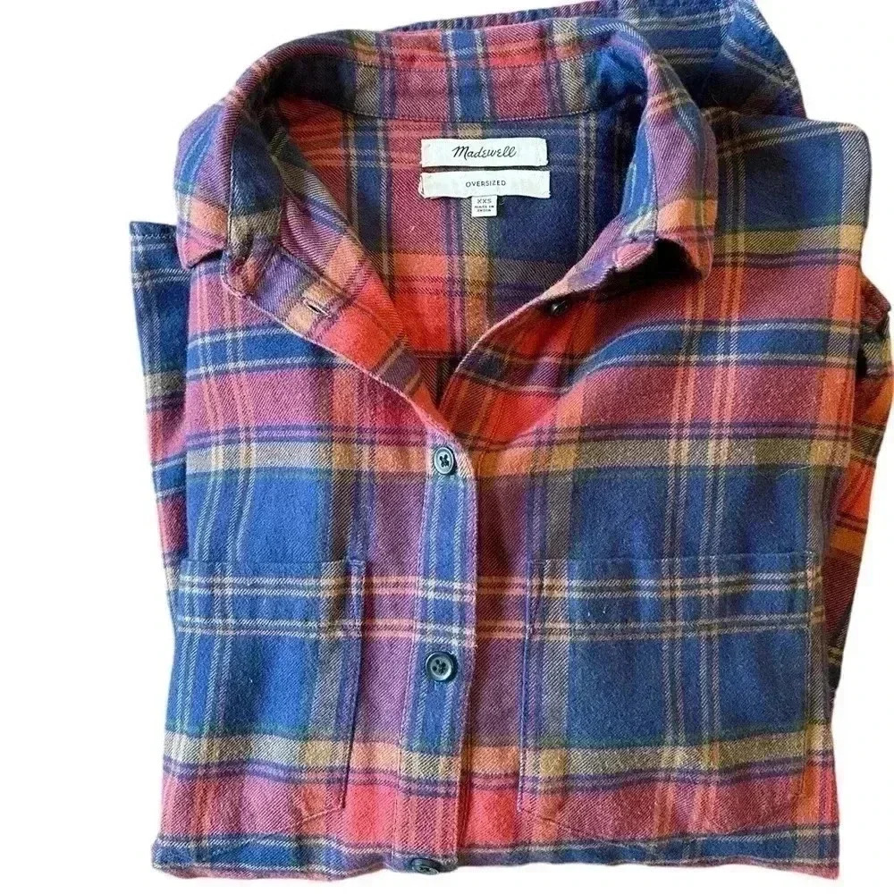 Madewell Women’s XXS Oversized Flannel Shirt - Picture 3 of 7